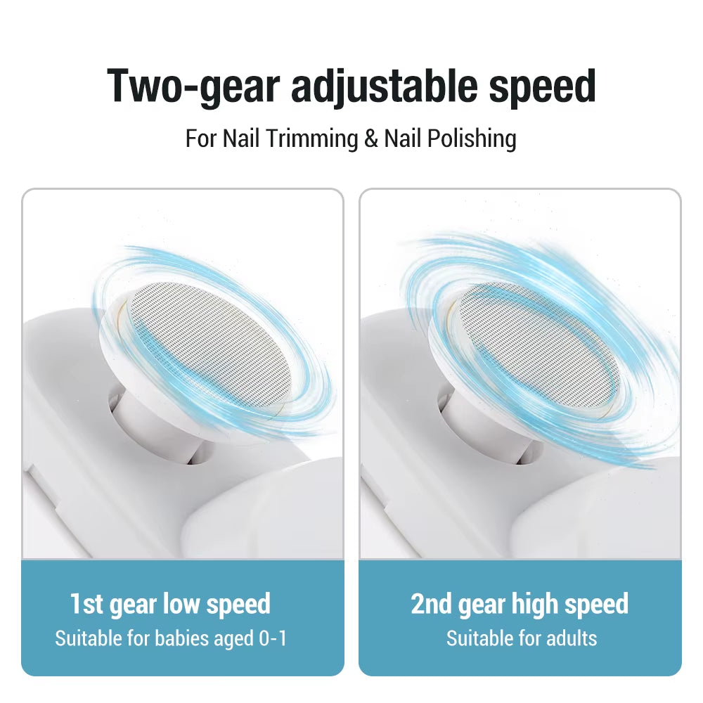 Electric Nail Clippers with Light Automatic Anicure Trimmer Adult Baby Fingernail Toe Scissors Pedicure Polishing Nails Cutter