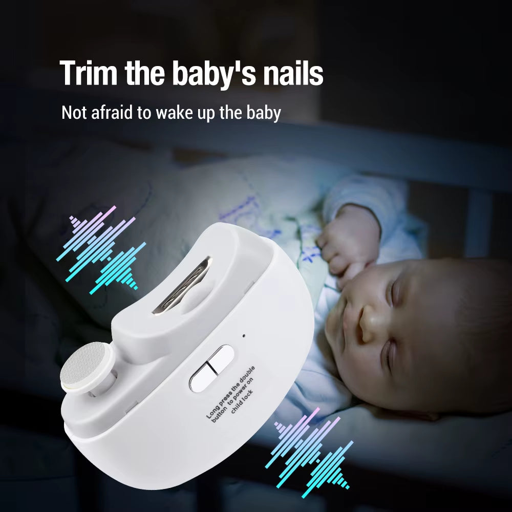 Electric Nail Clippers with Light Automatic Anicure Trimmer Adult Baby Fingernail Toe Scissors Pedicure Polishing Nails Cutter