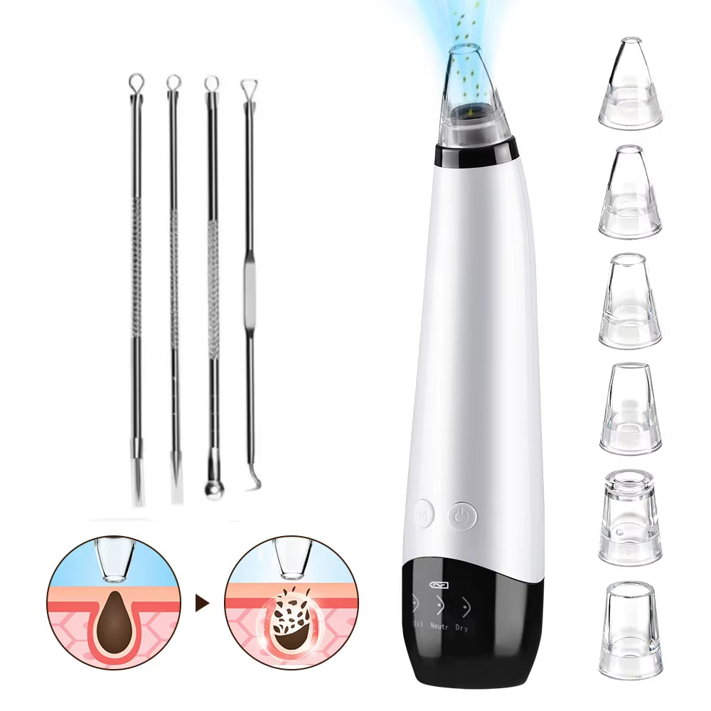 3 Suction Mode Blackhead Remover Face Cleansing Beauty Machine Dead Skin Remover Face Vacuum Blackhead Removal Skin Care Tool