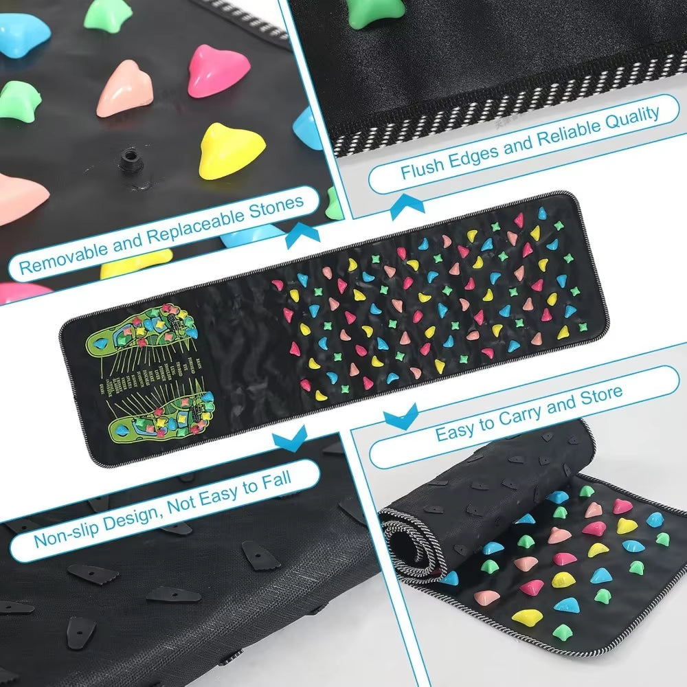 Foot Massage Mat Reflexology Walk Stone Road for Acupressure Foot Massage Acupoint Mat for Long Sitting Elderly Students Office