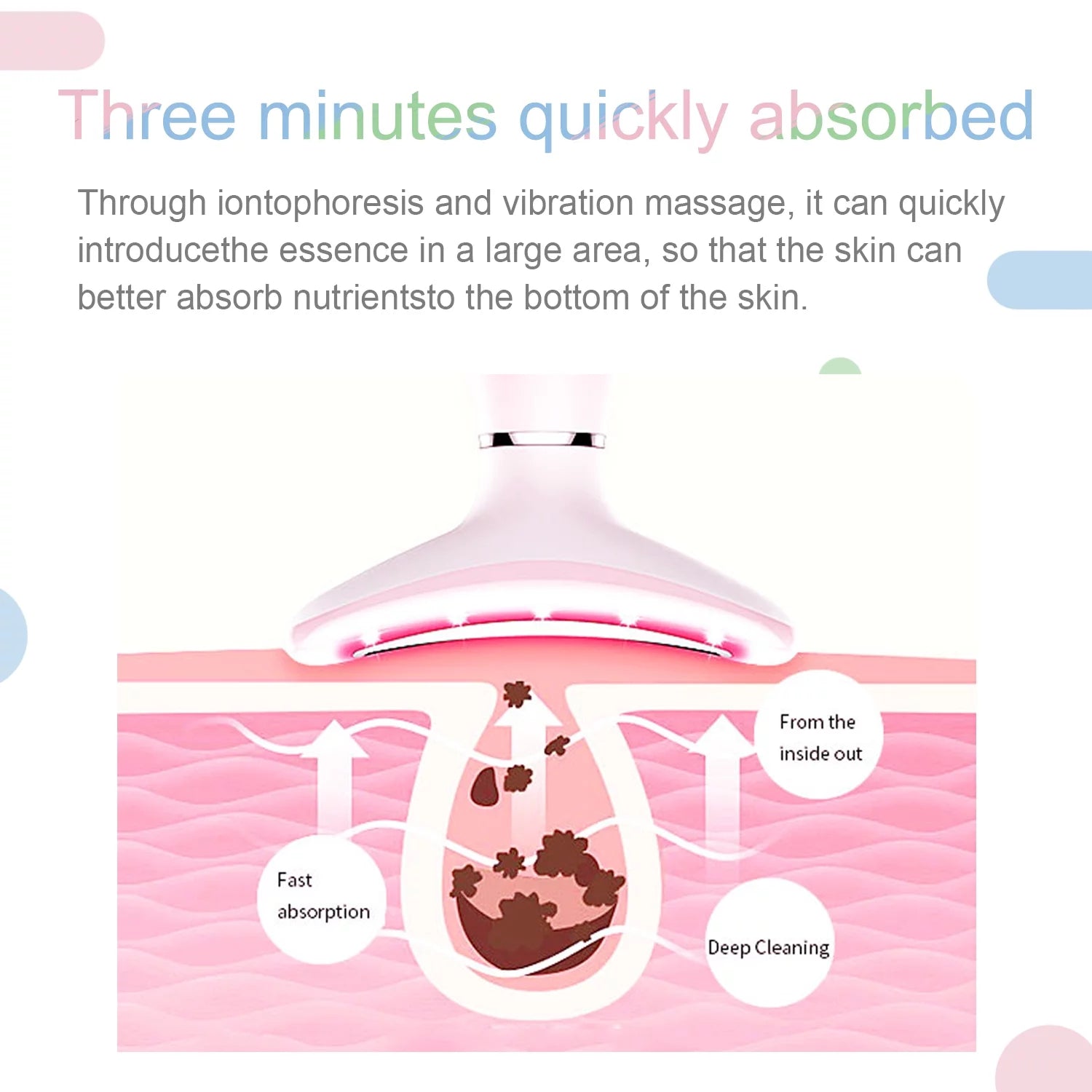 Skin Rejuvenation Beauty Device for Face and Neck Based Neck Lift on Triple Action LED, Thermal, and Vibration Technologies Lifts and Tightens Sagging Skin for a Radiant Appearance (Pink)